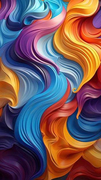 a colorful series of rainbow colored waves