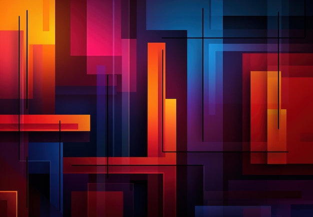 A colorful series of squares with a colorful background
