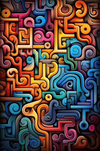 a colorful series of squares with a pattern of different shapes and colors.