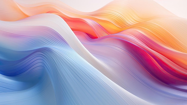 A colorful series of waves of color is created by the artist.