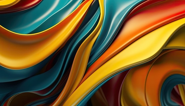 A colorful series of waves created by the artist.