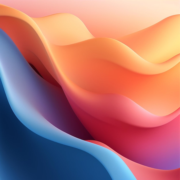 a colorful series of waves with the bottom left corner.