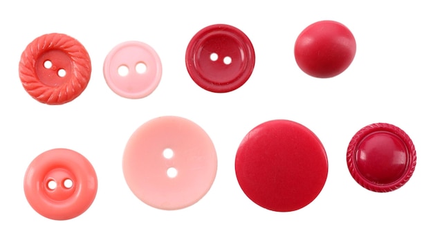Colorful sewing buttons isolated on white