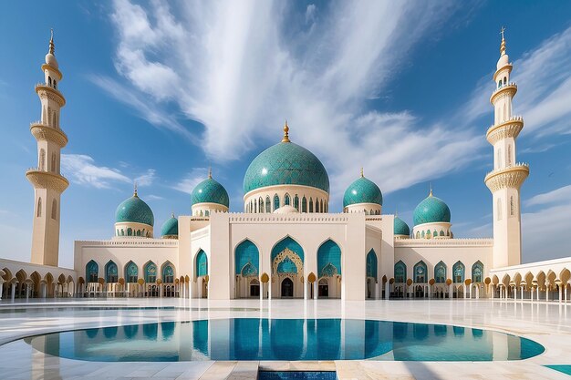 View of famous abu dhabi sheikh zayed mosque by night uae | Premium  AI-generated image