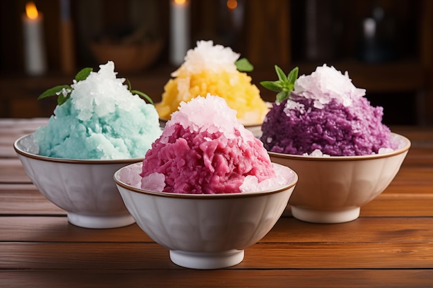 Colorful shaved ice sweet and cool