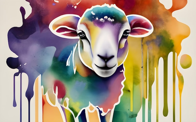 Colorful sheep illustration