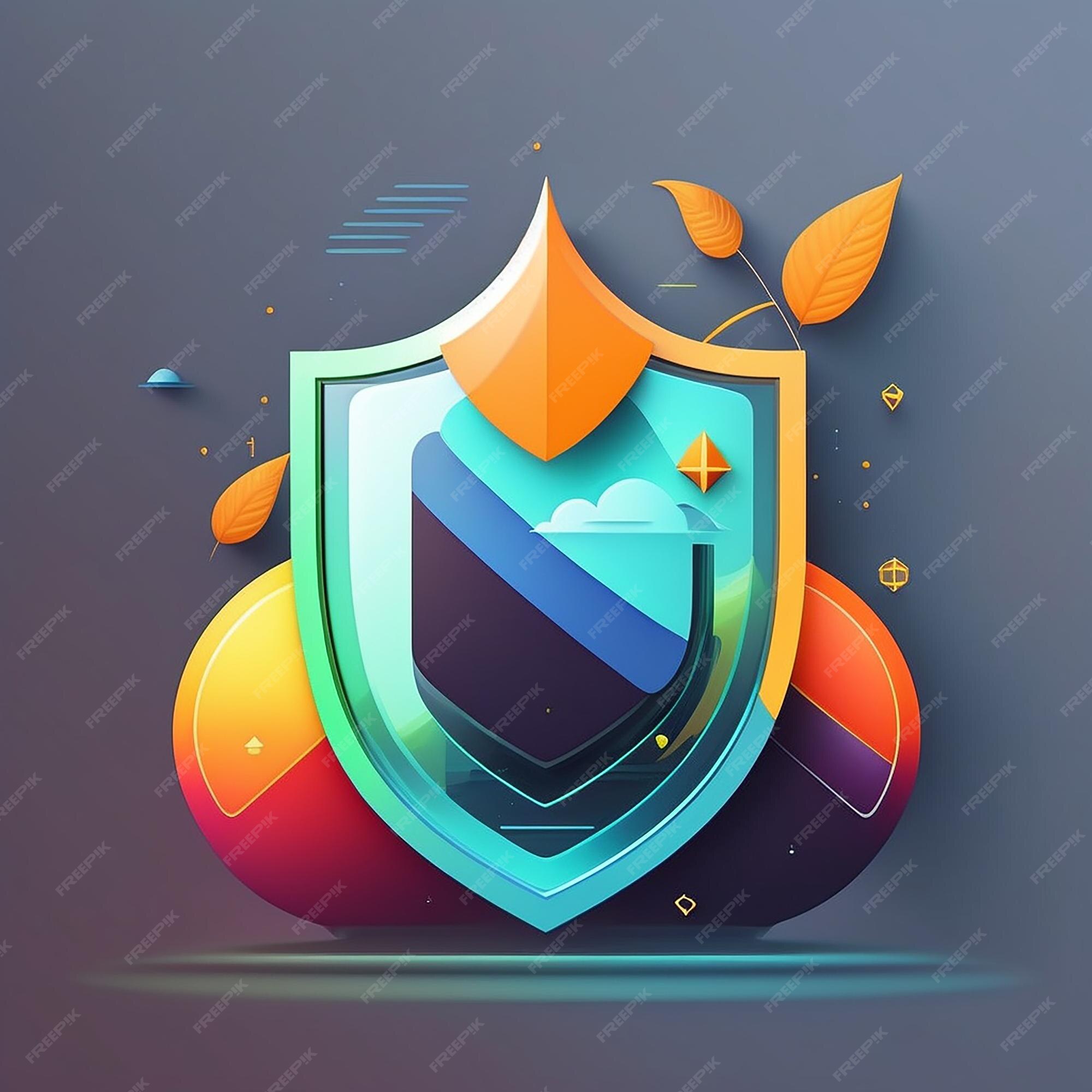 Premium AI Image A Colorful Shield With Leaves On It And A Shield premium-ai-image-a-colorful-shield-with-leaves-on-it-and-a-shield