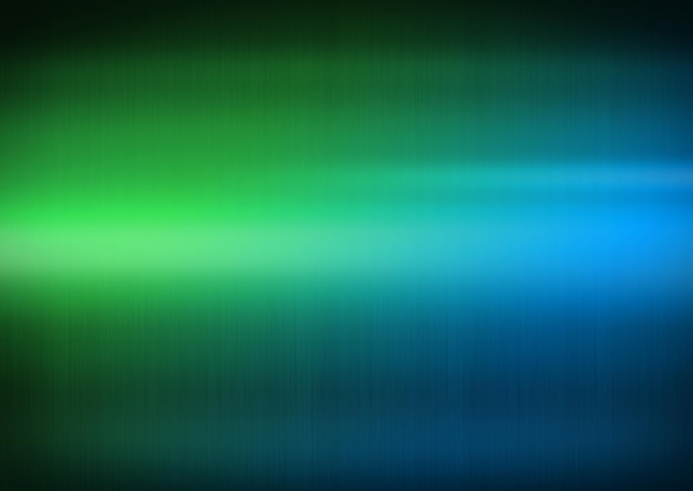 カラフルな光沢のあるブラシをかけられた金属青から緑へのグラデーション水平背景テクスチャ