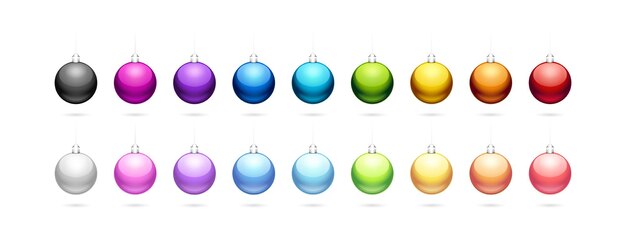 Colorful Shiny Christmas Balls Big Set