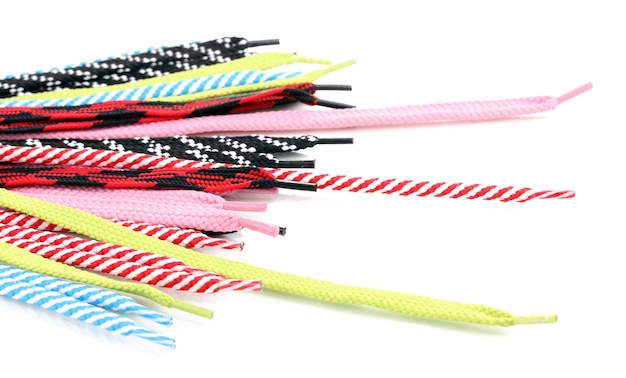 Colorful shoelaces isolated on white