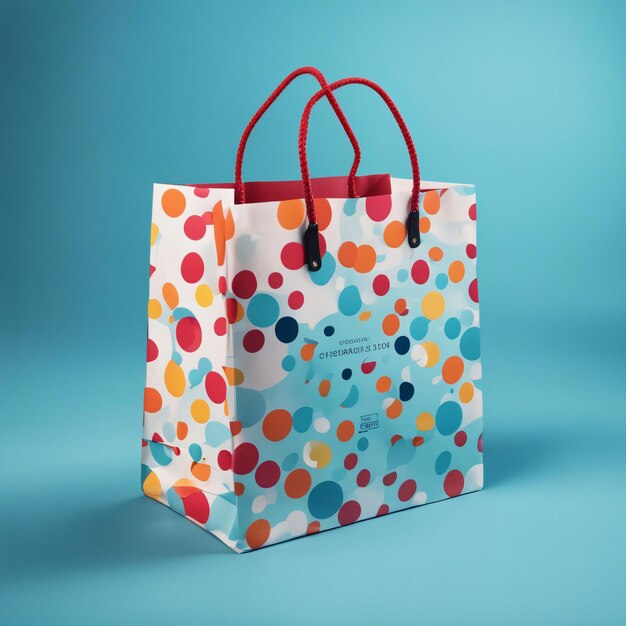 Colorful shopping bags on a blue background