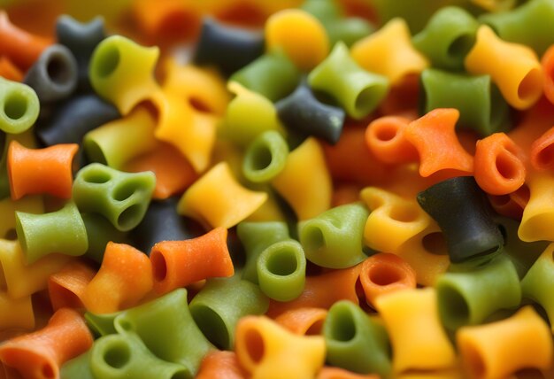 colorful short pasta