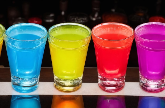 Photo colorful shot glasses