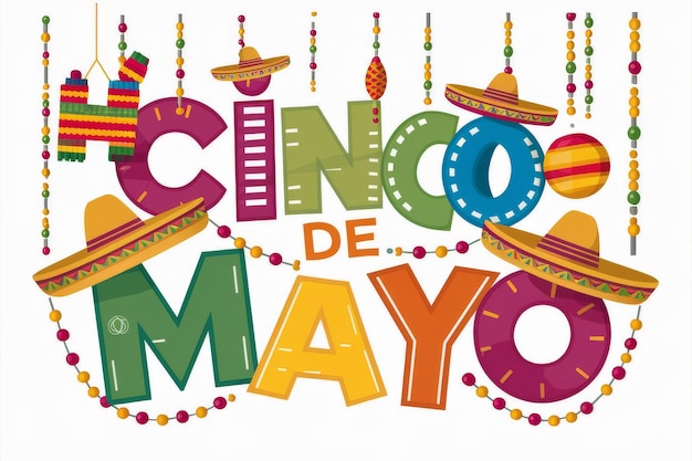 Красочный знак в честь Cinco De Mayo