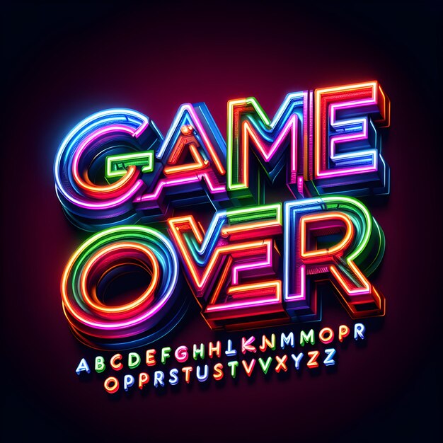 a colorful sign that says game over on it