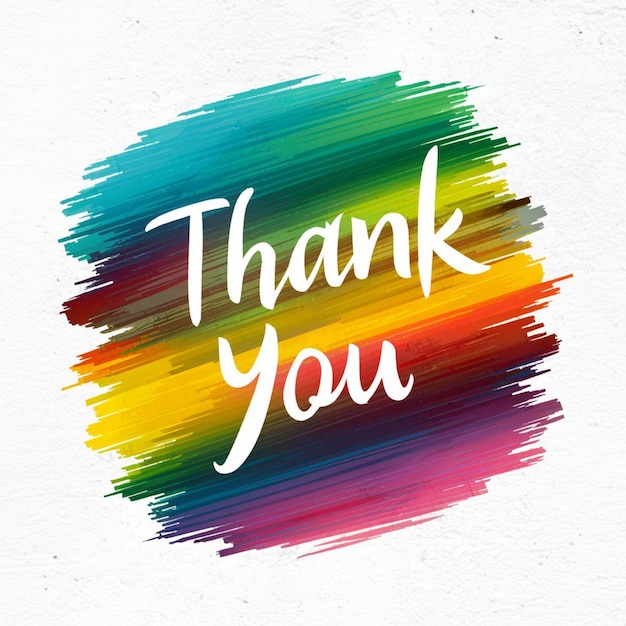 Photo a colorful sign that says thank you is on a white background