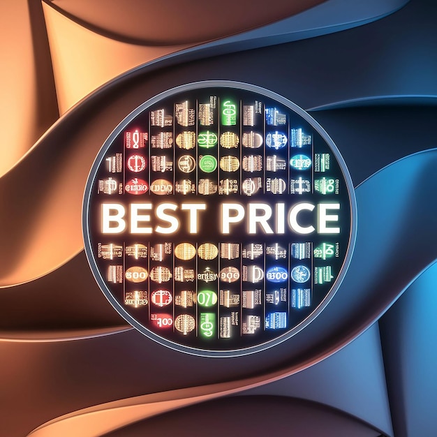 Photo a colorful sign with the word best price on it