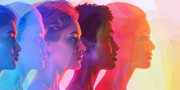 Colorful Silhouettes of Diverse Women