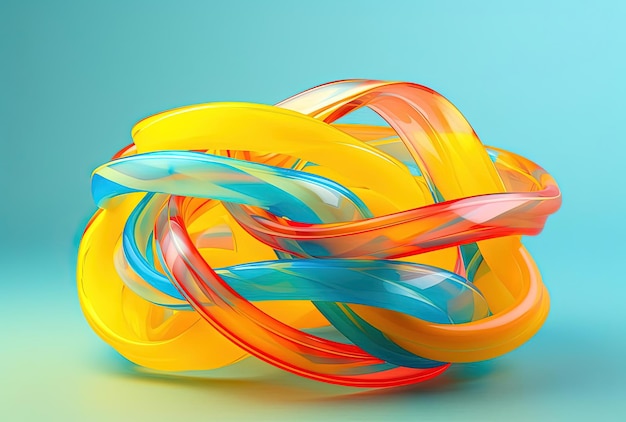 colorful silicone bracelets on yellow background in the style of realistic hyperdetailed rendering