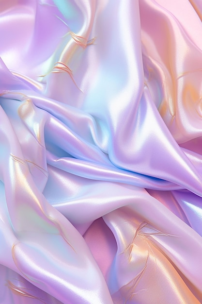 A colorful silk fabric with a pink and blue background.