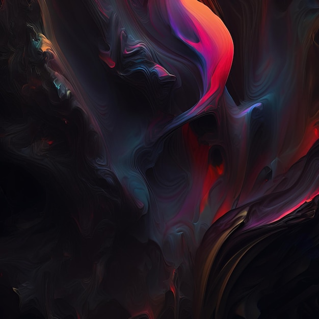 colorful silk floating in the wind abstract art ai generated
