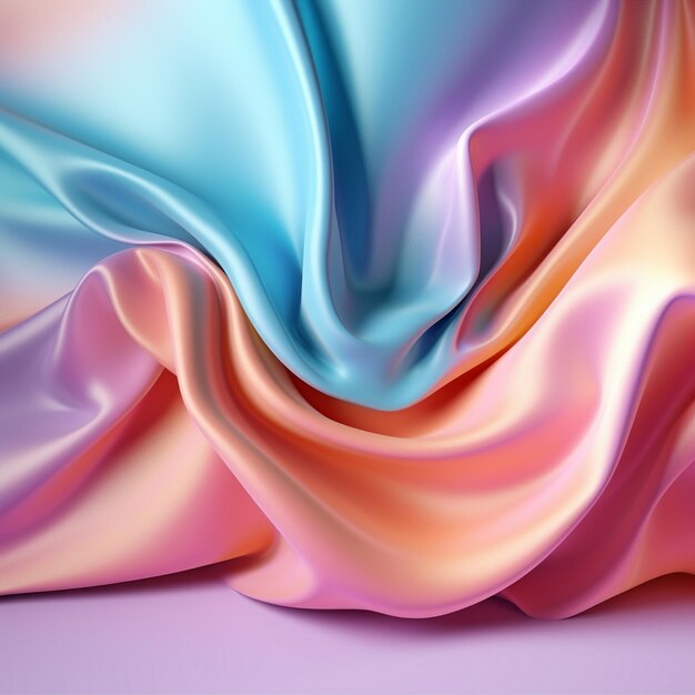 a colorful silk with a blue and pink swirl pattern.