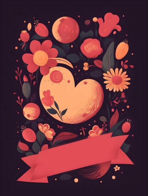 Foto illustrazione di decorazione semplice colorato per l'espressione di amore romantico san valentino fidanzamento matrimonio anniversario invito bozza biglietto di auguri e modello di carta regalo