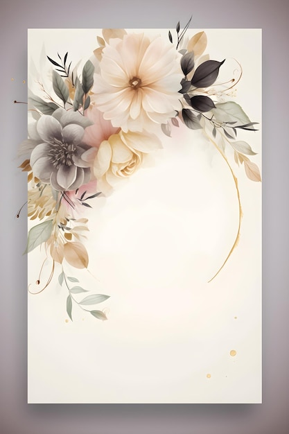 Colorful simple floral decoration illustration background template creative arrangement of nature and flowers Good for banner wedding card invitation draft birthday greetings and design element