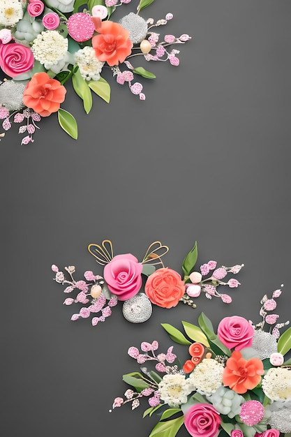 Colorful simple floral decoration tiny flower illustration background template creative arrangement of nature and flowers Good for banner wedding card invitation draft design element and other