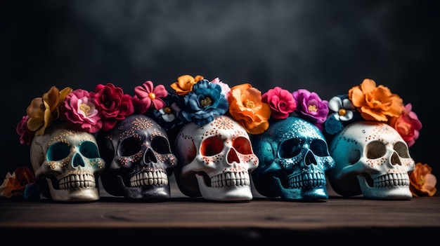 Colorful Skulls for Cinco de Mayo and Day of the Dead