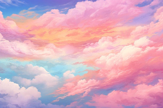 Colorful sky background with tiny clouds