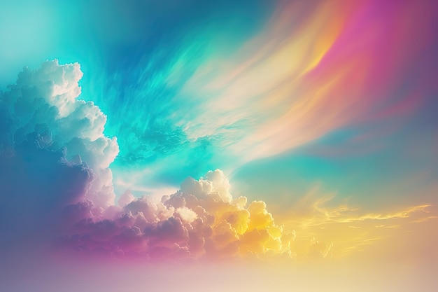 A colorful sky filled with lots of clouds generative AI