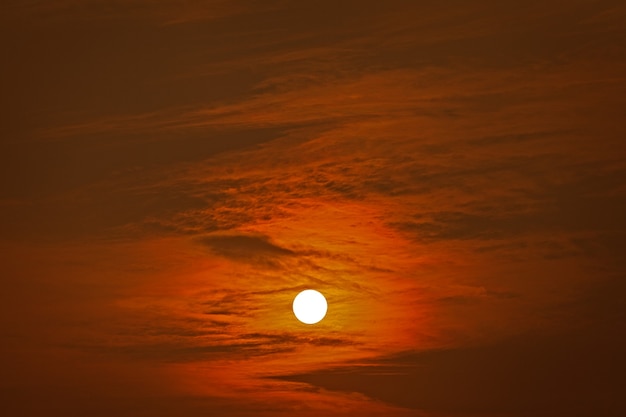 Colorful sky at sunset behind clouds