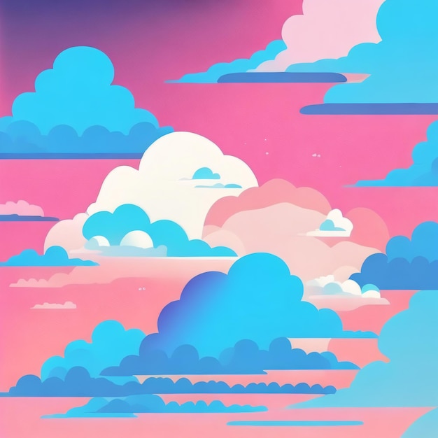 Photo a colorful sky with clouds and a pink and blue background.