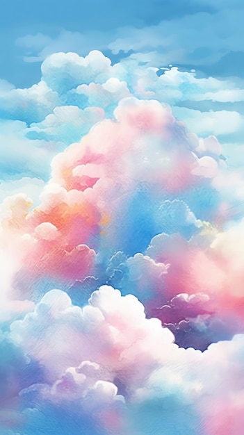 A colorful sky with clouds and the words " love " on it.