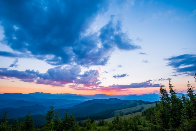 Colorful sky with sun