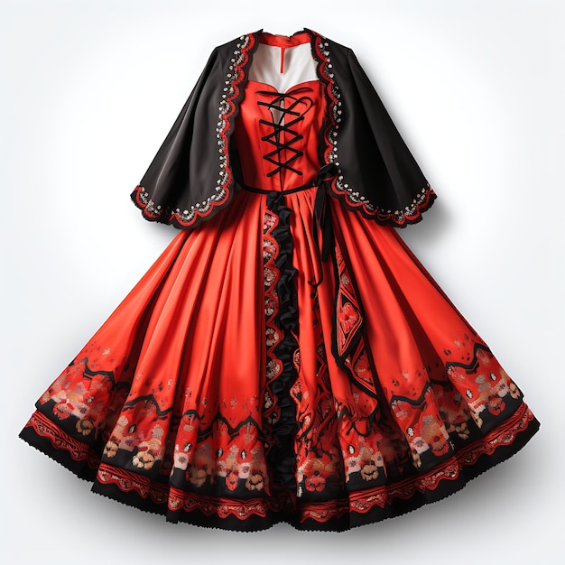 Foto colorful of slovenian folk costume type dress material wool color concep abiti tradizionali moda