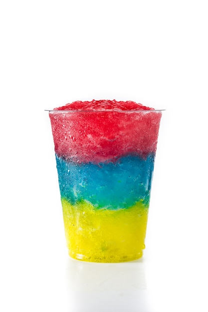 Colorful slushie of different flavors