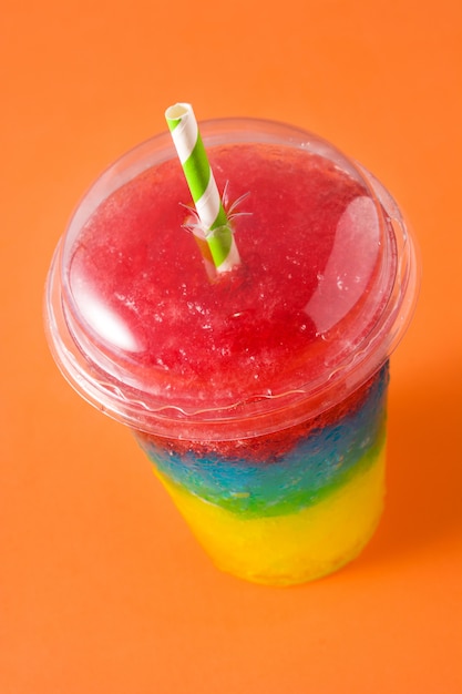 Colorful slushie of differents flavors