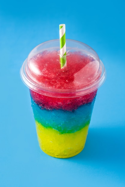 Colorful slushie of differents flavors