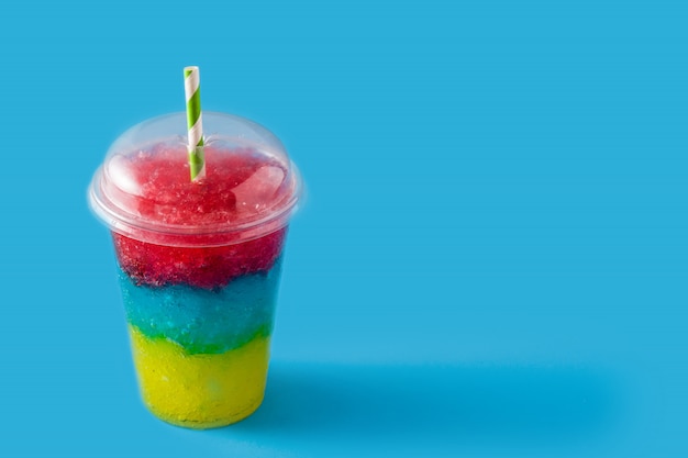 Colorful slushie of differents flavors