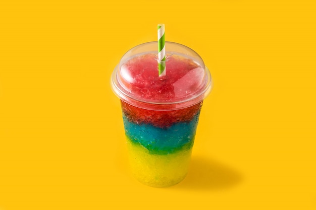 Photo colorful slushie of differents flavors