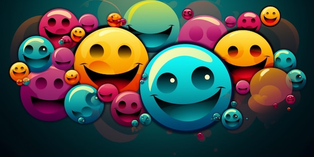 Colorful smile bubble background