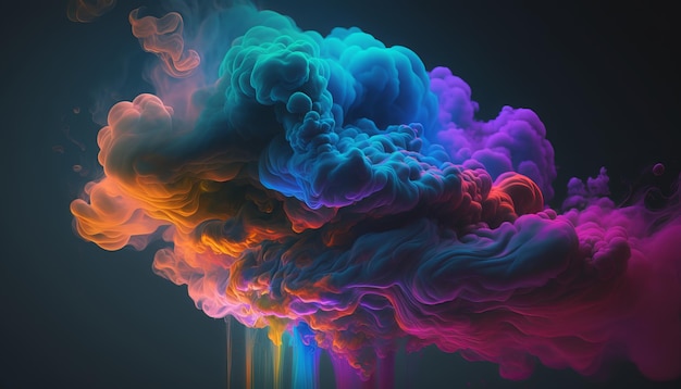 Colorful smoke. AI generative. Design Wallpaper Background.