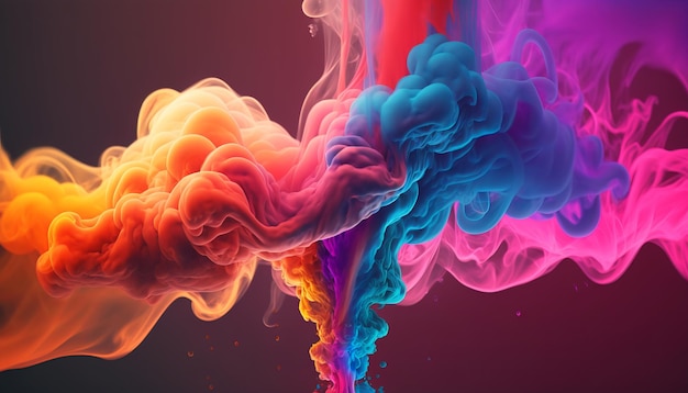 Colorful smoke. AI generative. Design Wallpaper Background.