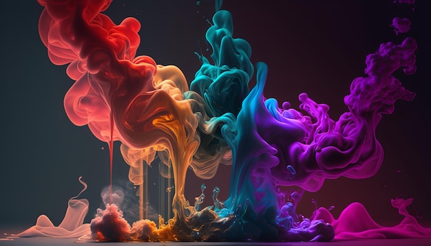 Colorful smoke. AI generative. Design Wallpaper Background.