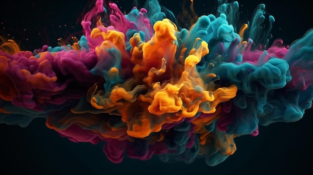 A colorful smoke in the air