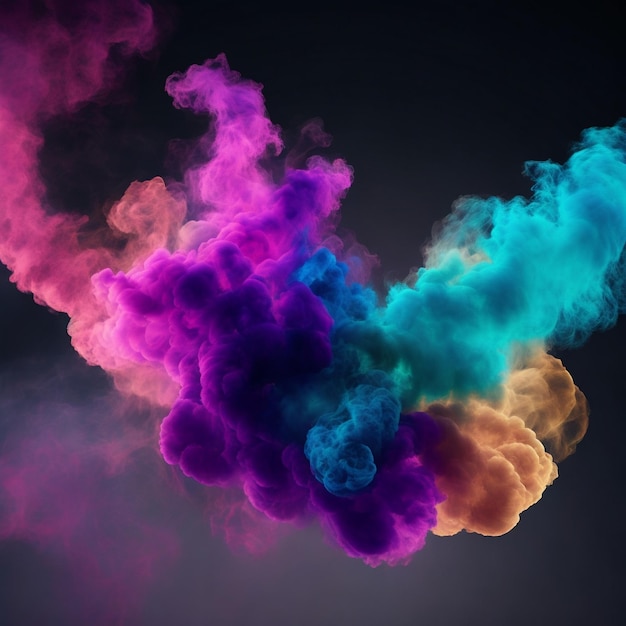 Colorful smoke background ai generated