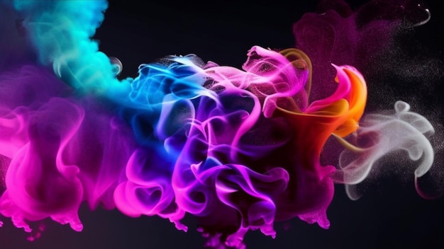 Colorful smoke background generative ai