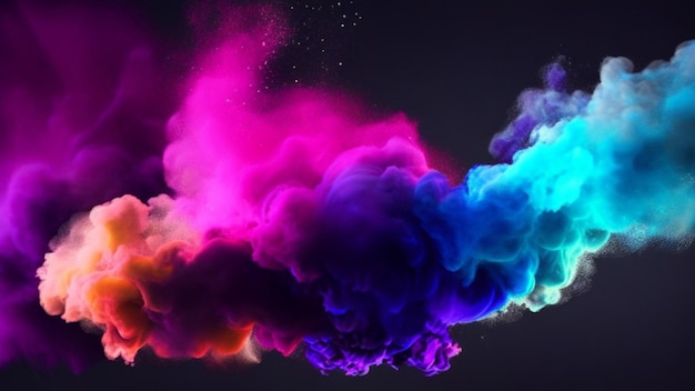 Colorful smoke background generative ai